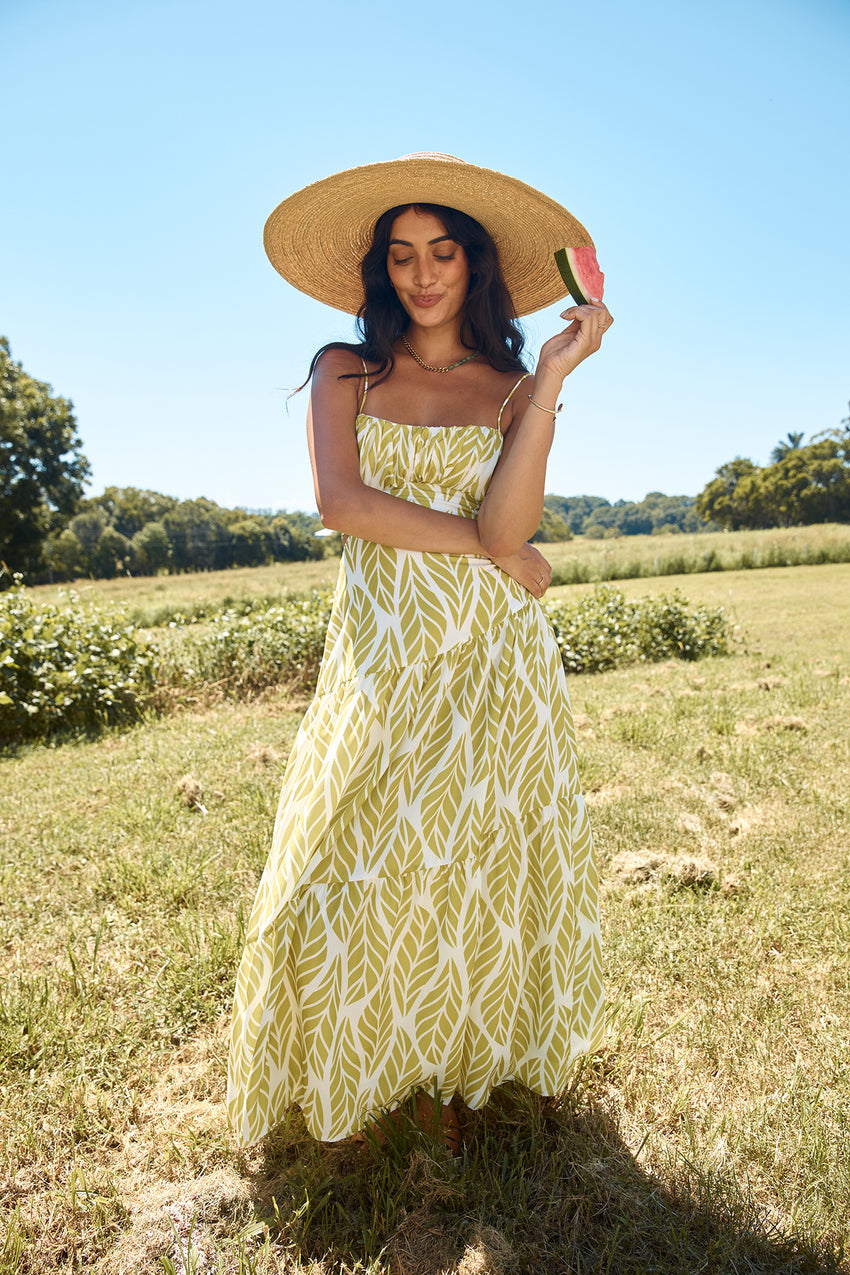 Tropic Trails Maxi Dress Green