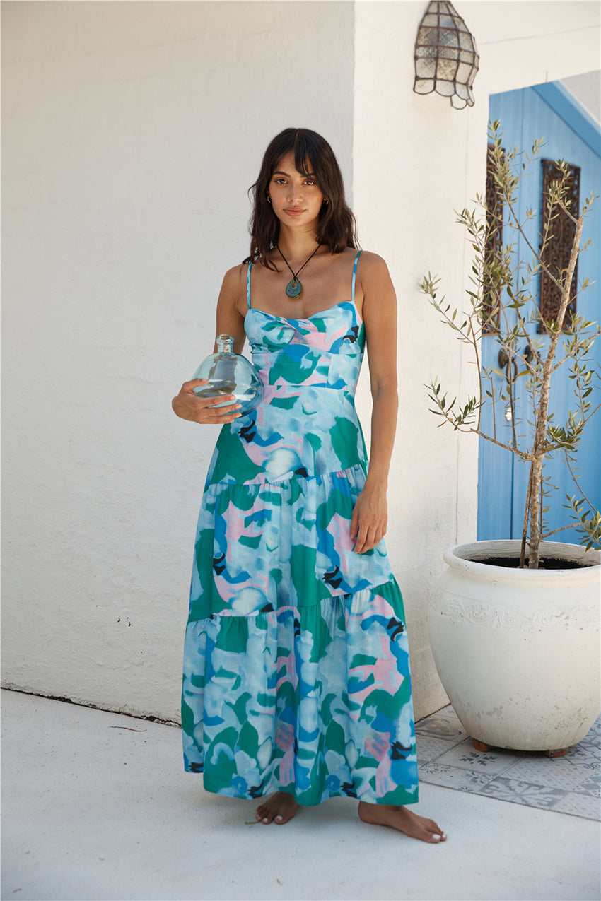 Aurora Lights Maxi Dress Blue