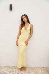 CHARLIE HOLIDAY Sophia Maxi Dress Lemon