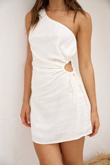 Weekender Linen Mini Dress White