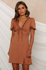 The Night Is Falling Dress Tan