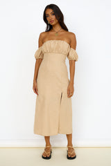 Sweet Serendipity Midi Dress Brown