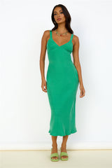NUDE LUCY Arianne Cupro Slip Maxi Dress Jade