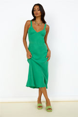 NUDE LUCY Arianne Cupro Slip Maxi Dress Jade