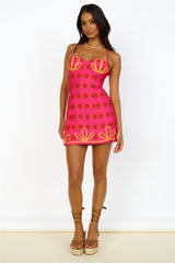 THE WOLF GANG Parvana Dress Flamingo Spot Pink