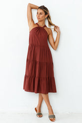 Make It To The End Midi Dress Wine