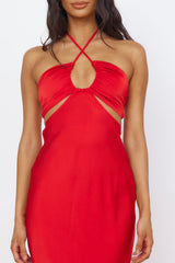 Summer Joy Midi Dress Red