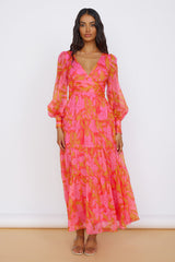 Raindrops Keep Falling Maxi Dress Pink