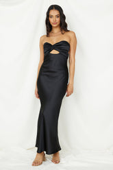 Laced With Gold Maxi Dress Black