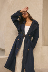 Taylah Trench Coat Denim