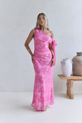 In My Heart Off Shoulder Maxi Dress Pink