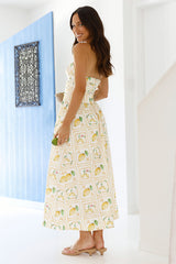 Fruitful Gardens Strapless Maxi Dress Yellow