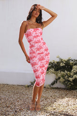 Searching Somewhere Midi Dress Pink