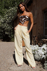 Sunny Memories Linen Pants Yellow