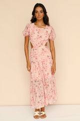 Peach Blossom Spring Maxi Dress