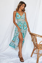 Adella Midi Dress Aqua