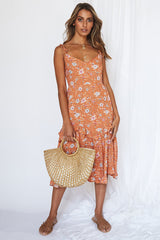Summer Bound Midi Dress Orange