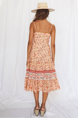 Malibu Sunrise Midi Dress Orange