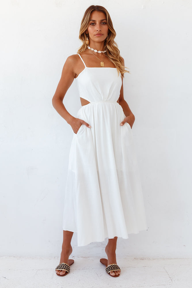 Sunny Afternoon Midi Dress White