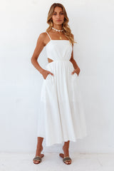 Sunny Afternoon Midi Dress White