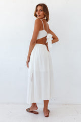 Sunny Afternoon Midi Dress White