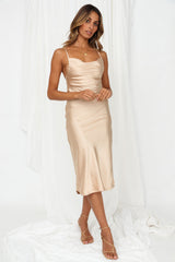Moonlight Serenade Midi Dress Champagne