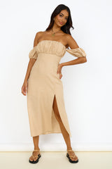 Sweet Serendipity Midi Dress Brown