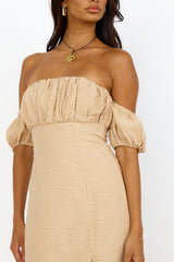 Sweet Serendipity Midi Dress Brown