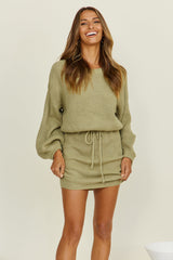 Open Your Heart Dress Olive