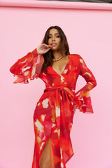 Around The Oasis Maxi Dress Red
