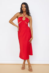 Summer Joy Midi Dress Red