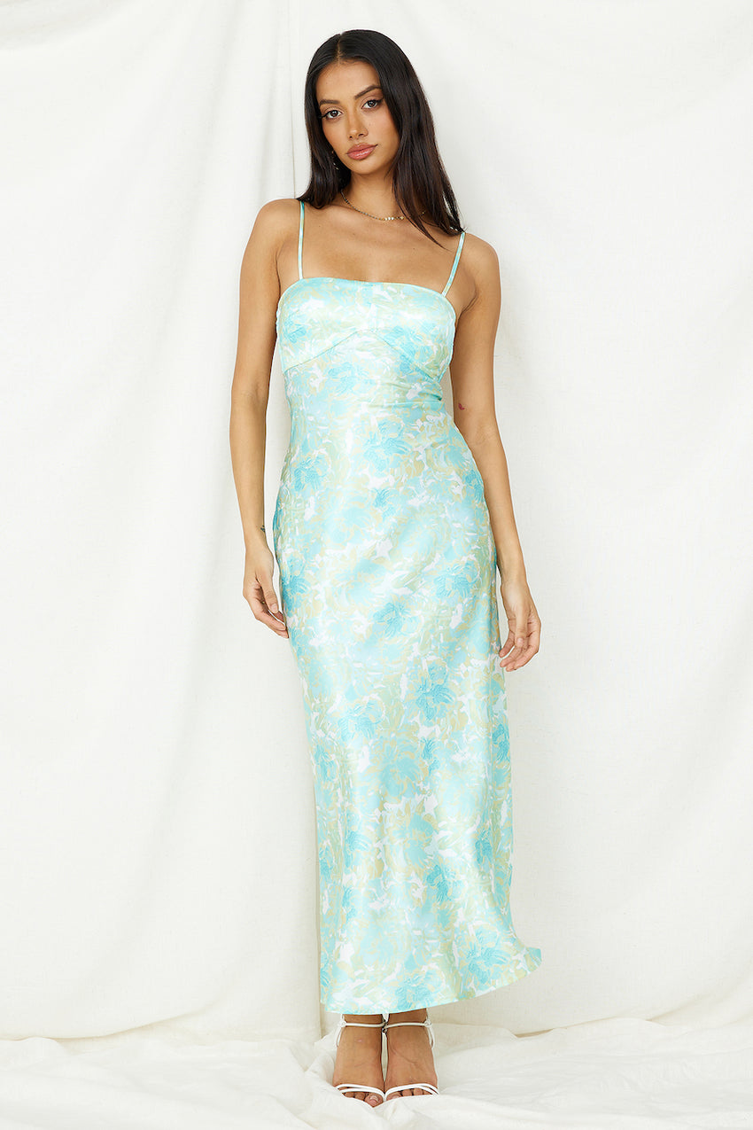 Starry Haze Midi Dress Green