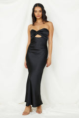 Laced With Gold Maxi Dress Black