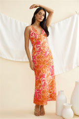 Dessert First Maxi Dress Orange