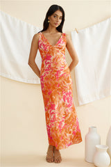 Dessert First Maxi Dress Orange