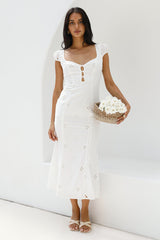 Vintage Song Midi Dress White