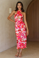 RUNAWAY THE LABEL Mindy Midi Dress Fuchsia
