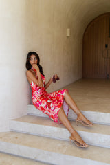 RUNAWAY THE LABEL Mindy Midi Dress Fuchsia