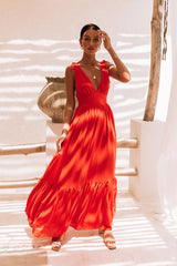 Stand Out Heart Maxi Dress Bright Red