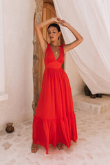 Stand Out Heart Maxi Dress Bright Red