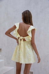 True Blooms Mini Dress Yellow
