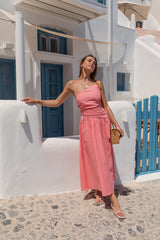 Walks By The Sunrise Maxi Dress Coral