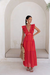 Sunset Picnic Maxi Dress Pink