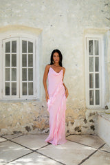 Romantic Flare Maxi Dress Pink