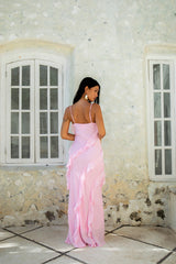 Romantic Flare Maxi Dress Pink