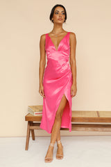 Mercy Calling Midi Dress Pink