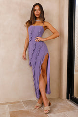 Celestial Wonder Mesh Maxi Dress Purple