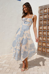 Soft Kisses Midi Dress Blue