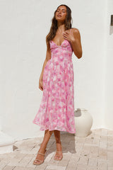 Fairytale Daydreams Midi Dress Pink