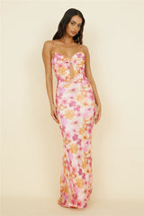 RUNAWAY THE LABEL Marlini Maxi Dress Orange Floral